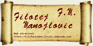 Filotej Manojlović vizit kartica
